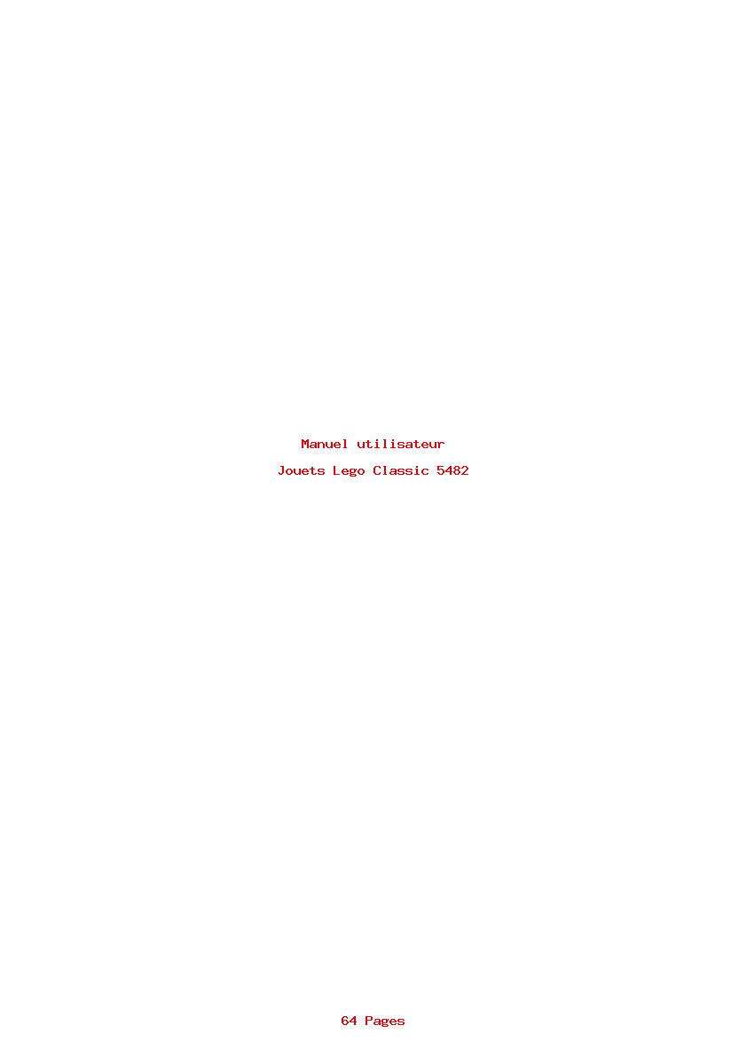 Page 1 de la notice Manuel utilisateur Lego Classic 5482