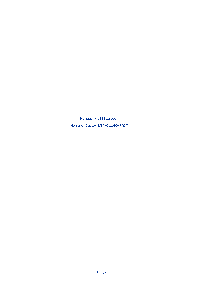 Page 1 de la notice Manuel utilisateur Casio LTP-E118G-7AEF