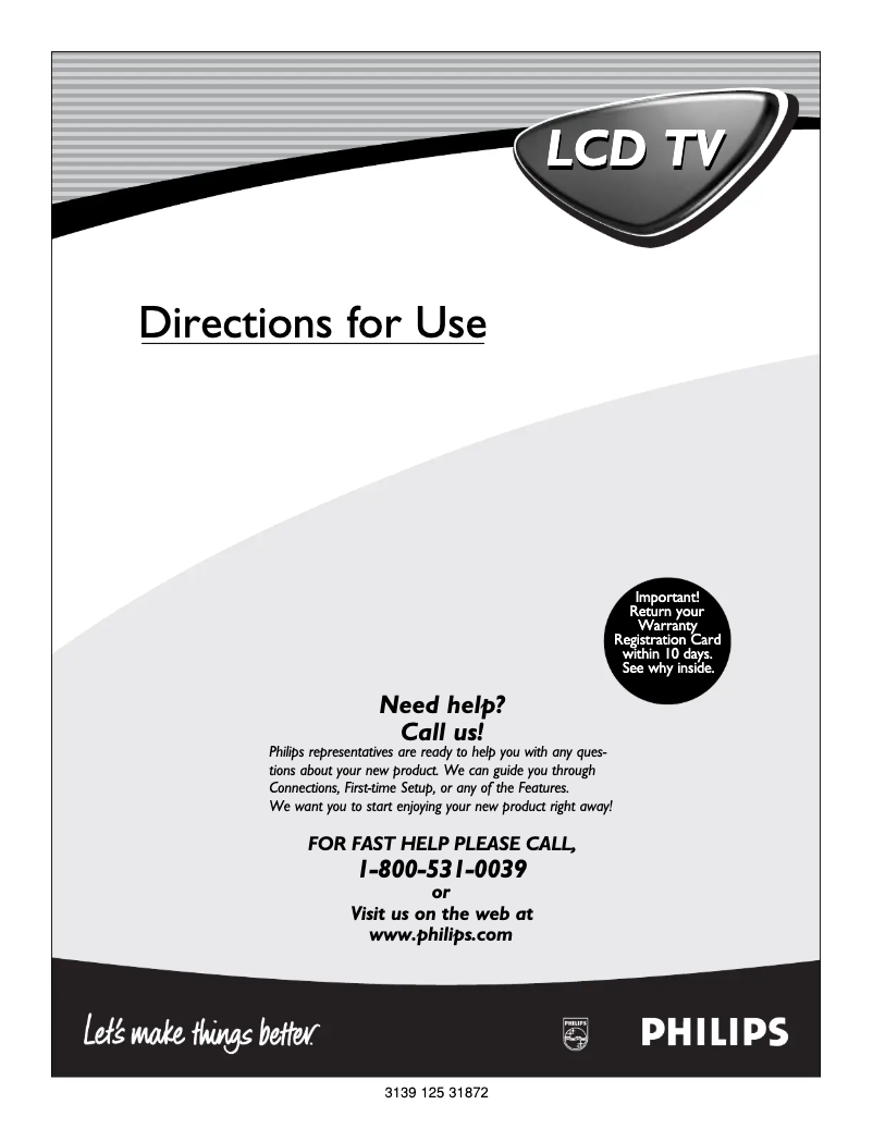 Image de la première page du manuel de l'appareil 20PF7835