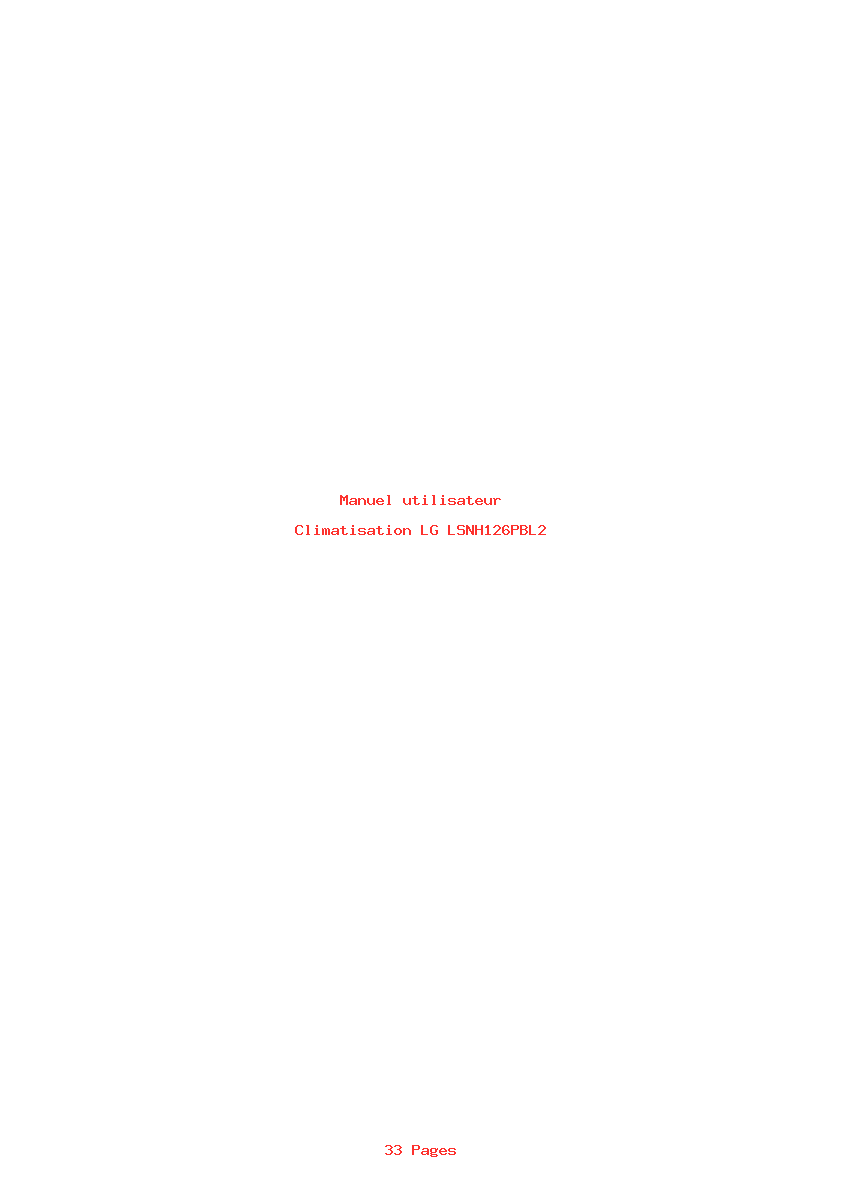 Page 1 de la notice Manuel utilisateur LG LSNH126PBL2