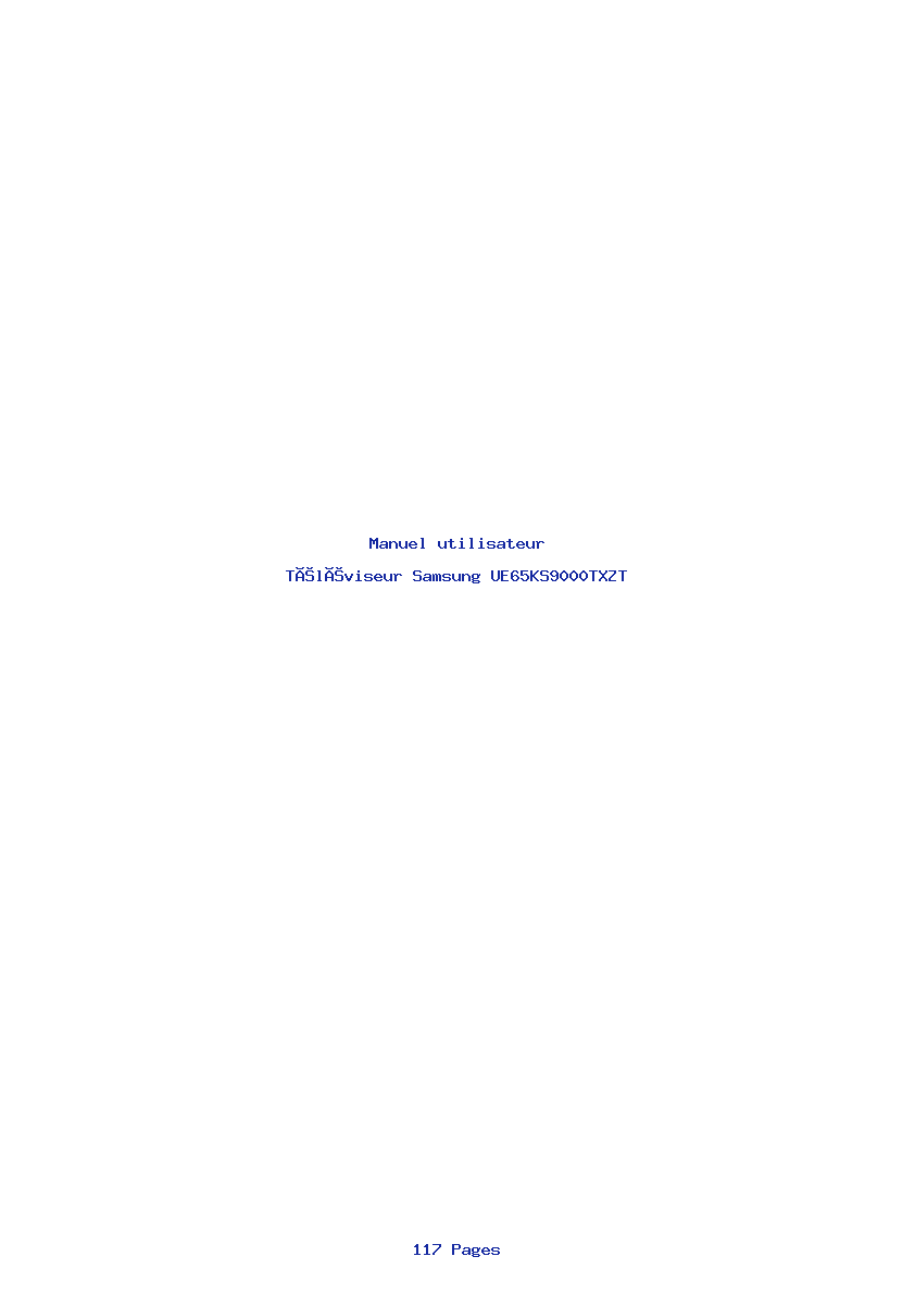 Page 1 de la notice Manuel utilisateur Samsung UE65KS9000TXZT