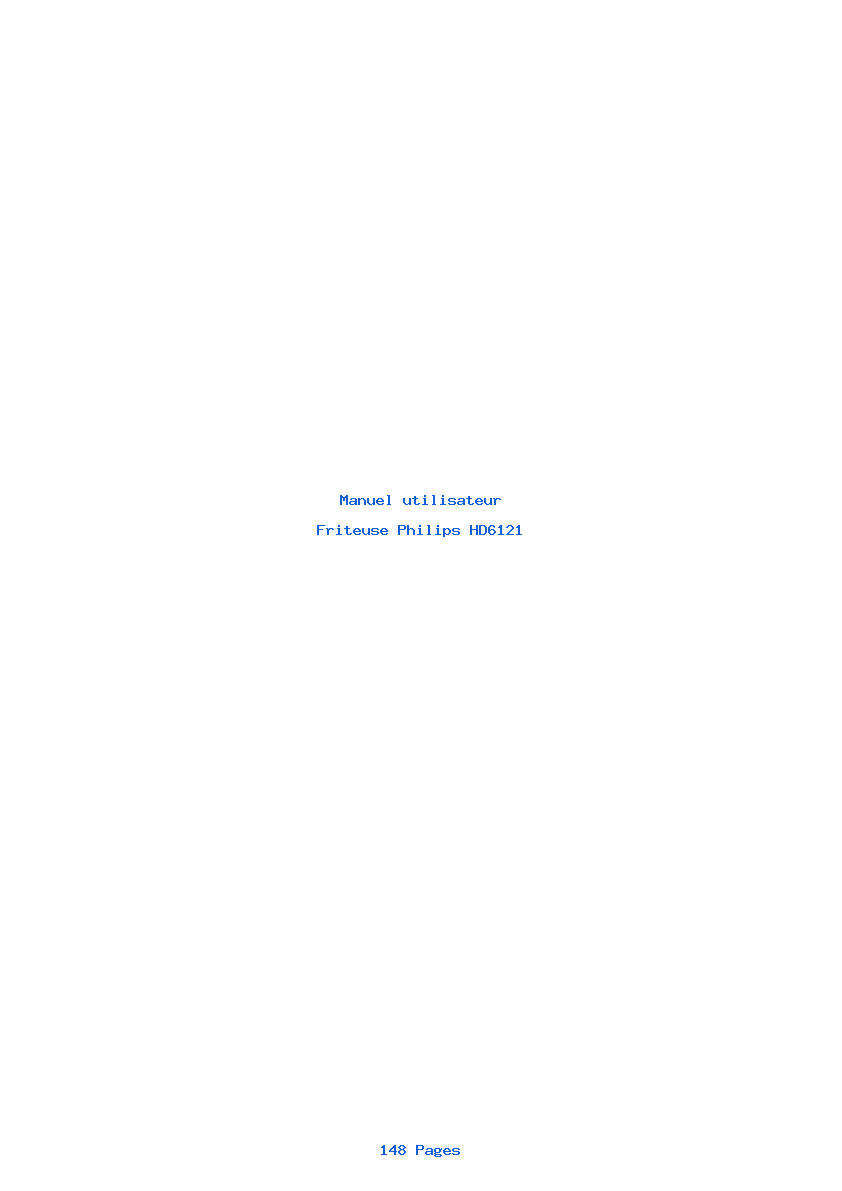 Page 1 de la notice Manuel utilisateur Philips HD6121