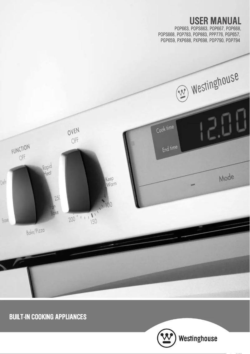 Page 1 de la notice Manuel utilisateur Westinghouse PPP776S