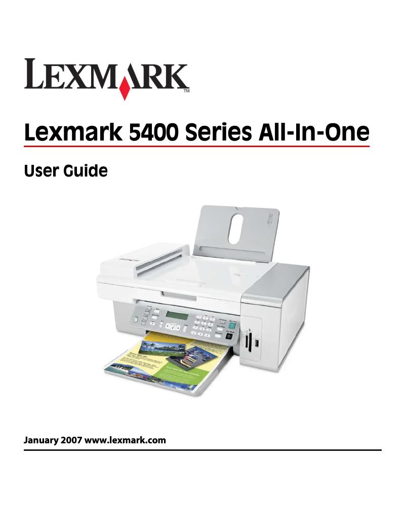 Page 1 de la notice Manuel utilisateur Lexmark X5450