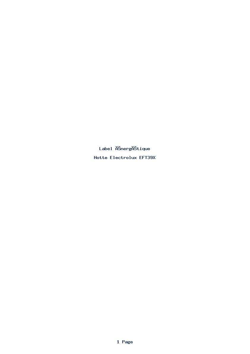 Image de la première page du manuel de l'appareil EFT39X