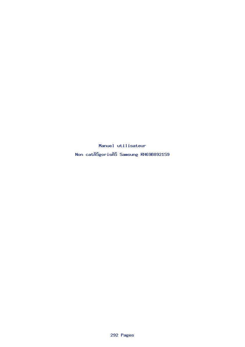 Page 1 de la notice Manuel utilisateur Samsung RH69B8921S9