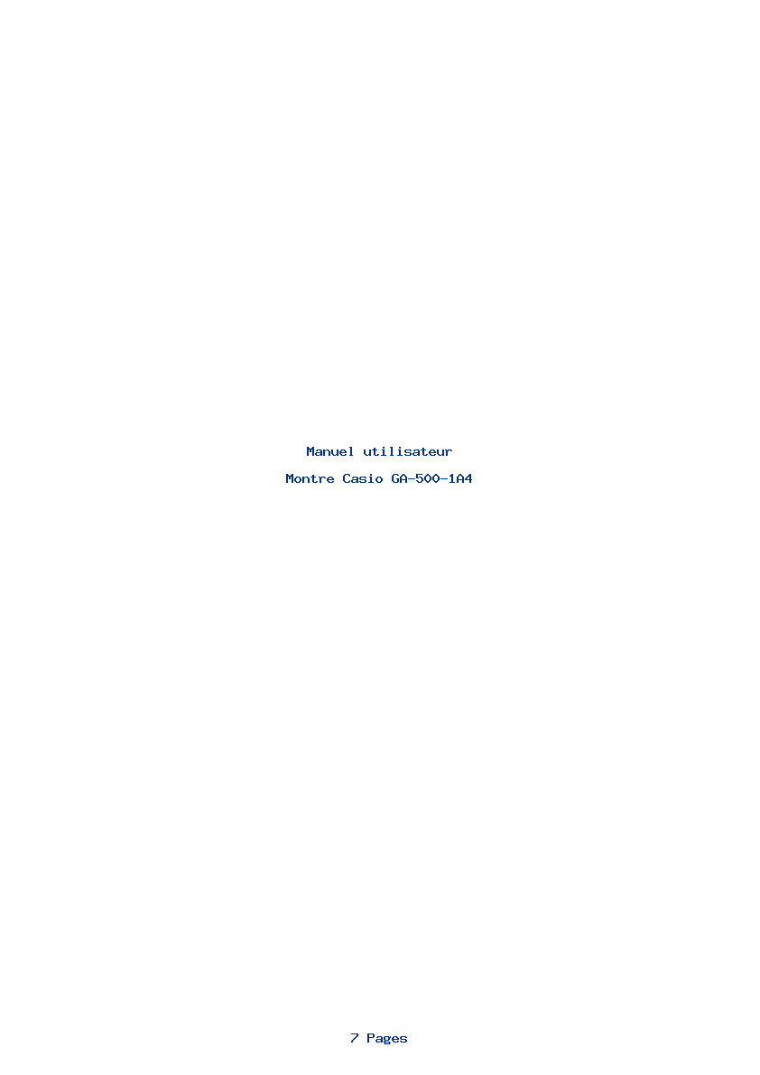 Page 1 de la notice Manuel utilisateur Casio GA-500-1A4