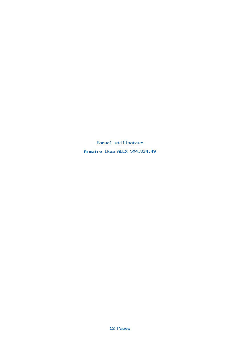 Page 1 de la notice Manuel utilisateur Ikea ALEX 504.834.49