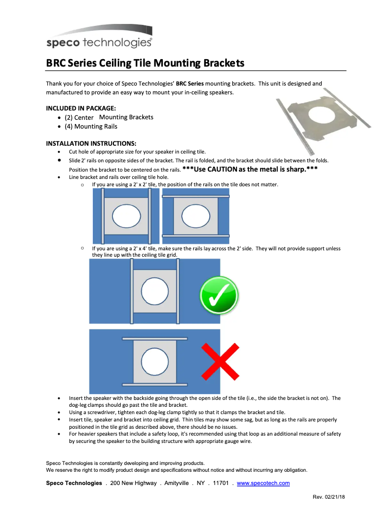 Page 1 of the manual User Manual Speco Technologies BRC6F