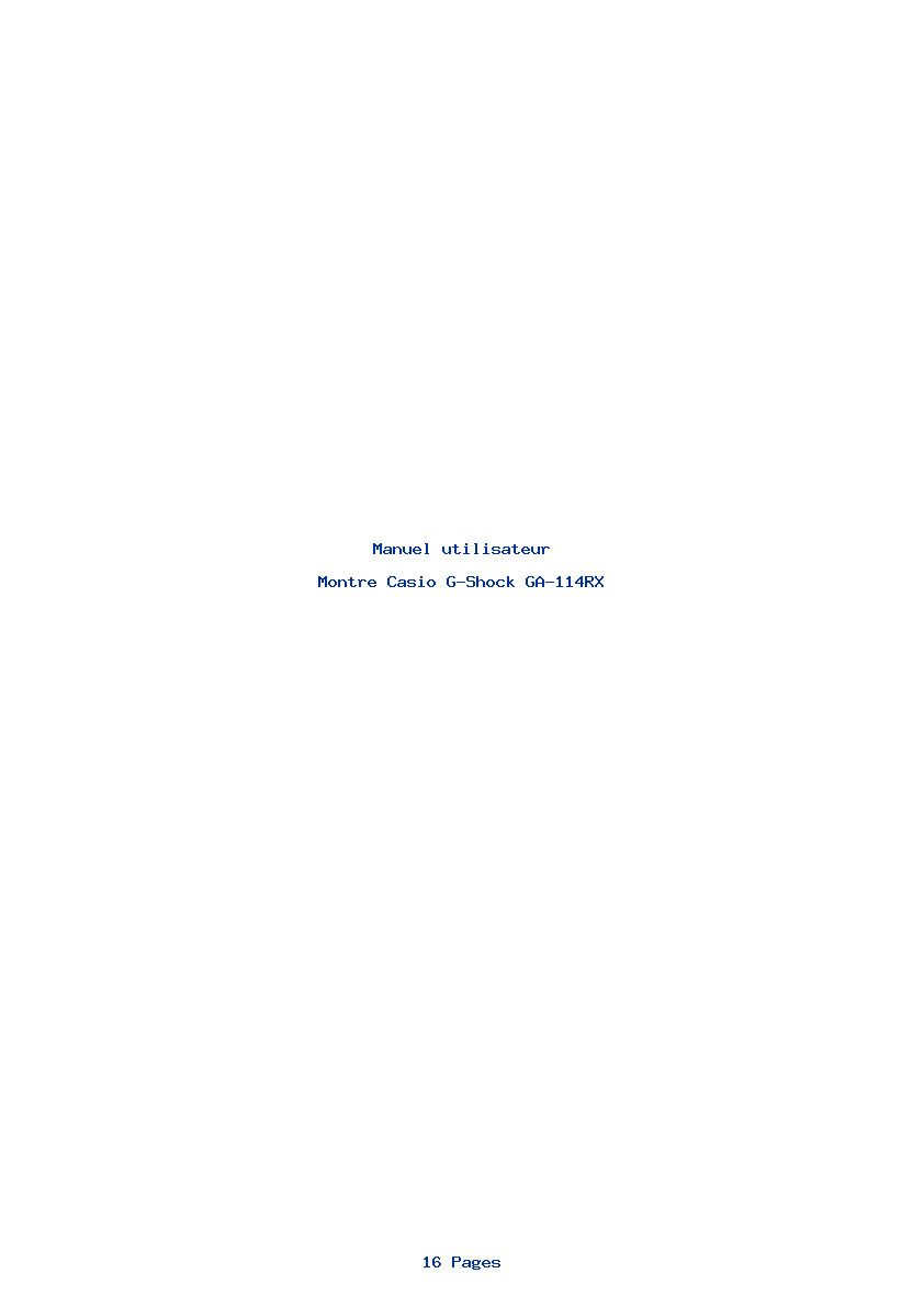 Page 1 de la notice Manuel utilisateur Casio G-Shock GA-114RX