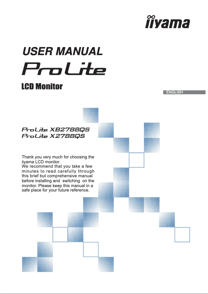 Page 1 de la notice Manuel utilisateur Iiyama ProLite XB2788QS