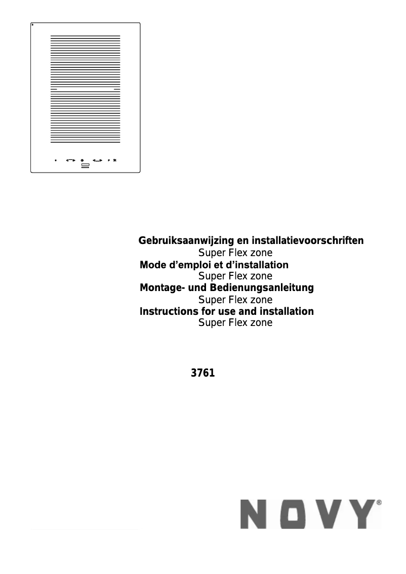 Page 1 de la notice Manuel utilisateur Novy Super Flex zone 3761