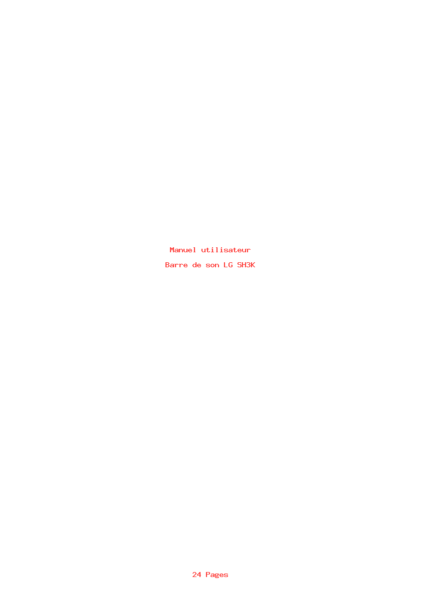 Page 1 de la notice Manuel utilisateur LG SH3K