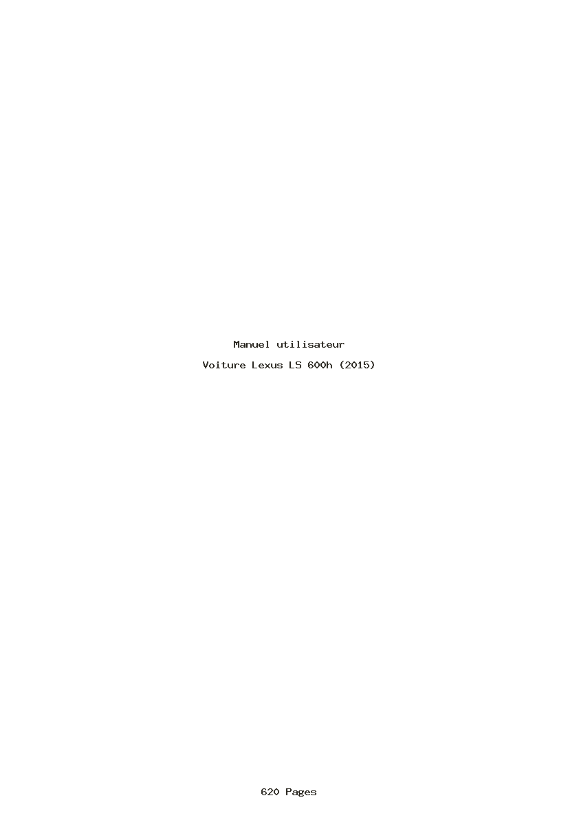 Page 1 de la notice Manuel utilisateur Lexus LS 600h (2015)