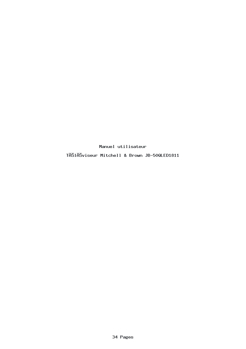 Page 1 de la notice Manuel utilisateur Mitchell & Brown JB-50QLED1811