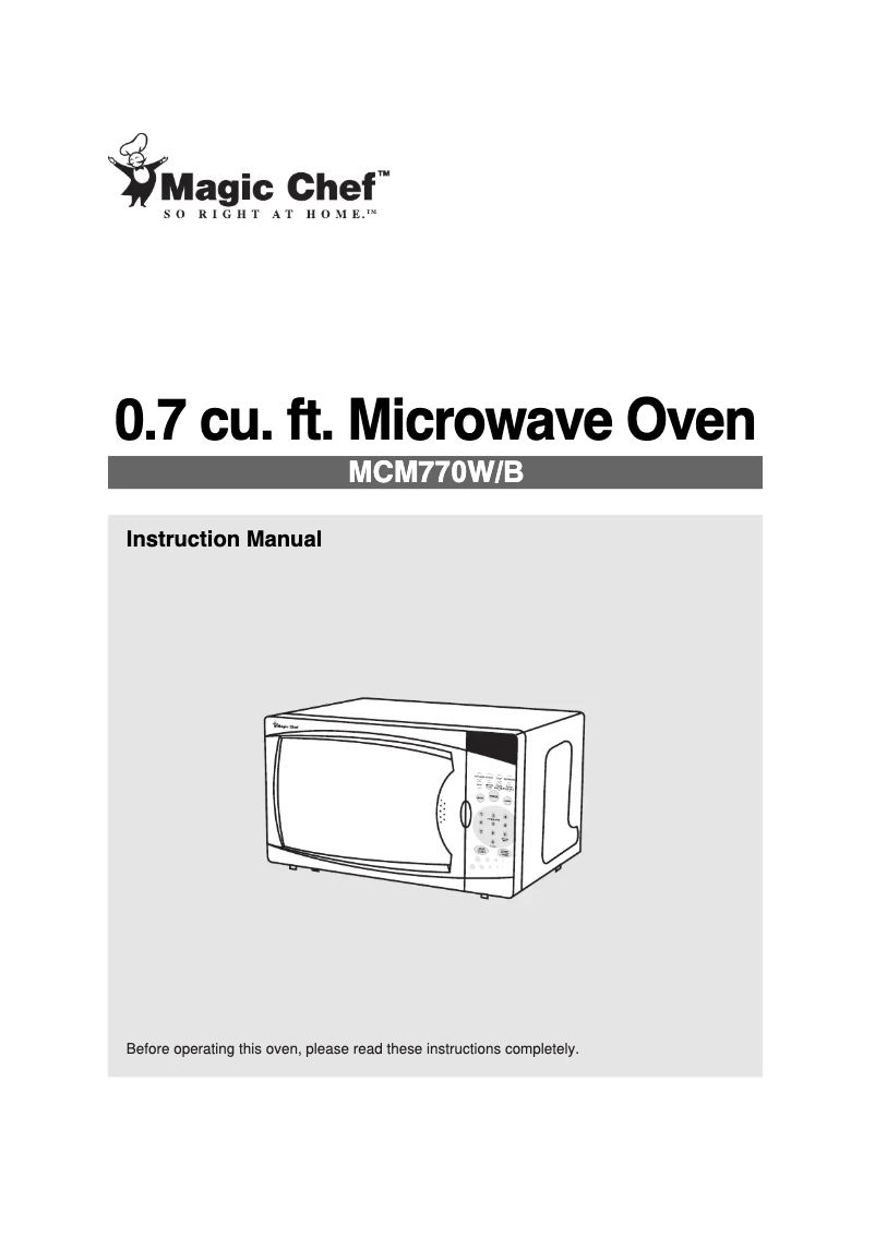 Página 1 del manual Manual de usuario Magic Chef MCM770W