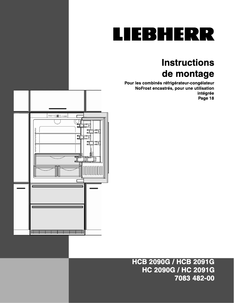 Page 1 de la notice Guide d'installation Liebherr HCB 2090G