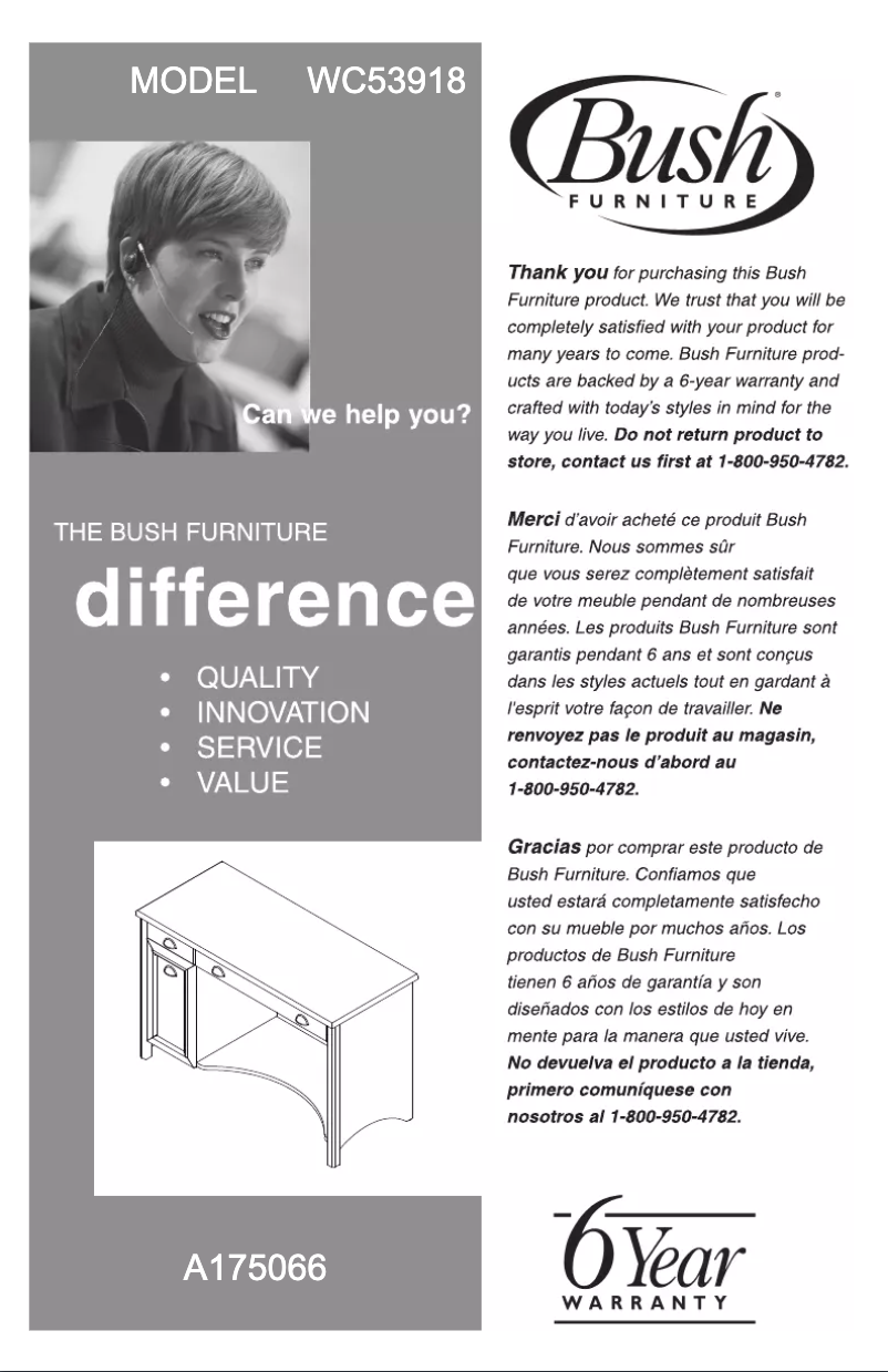 Page 1 de la notice Instructions / montage Bush Fairview WC53919-03