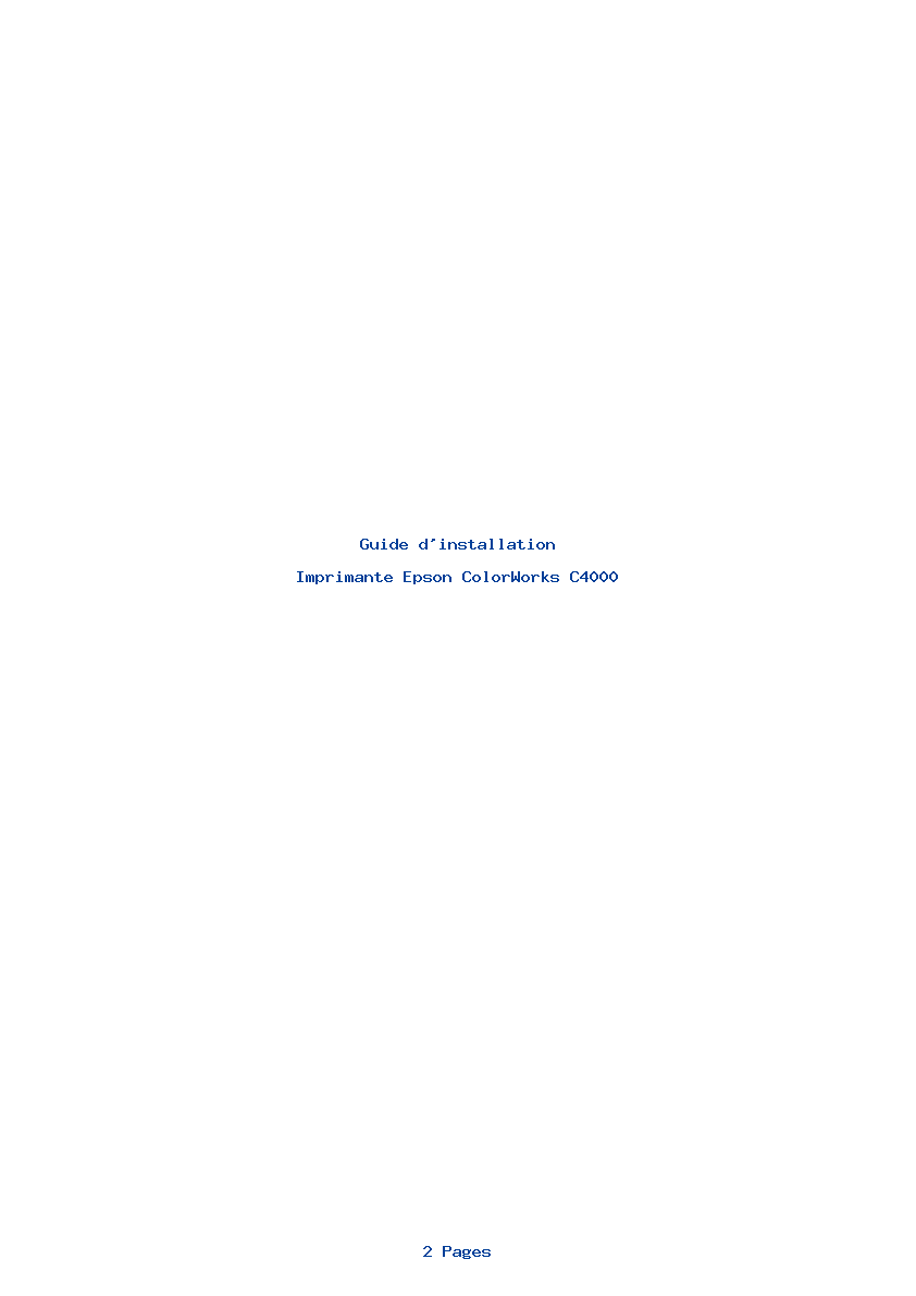 Page 1 de la notice Guide d'installation Epson ColorWorks C4000