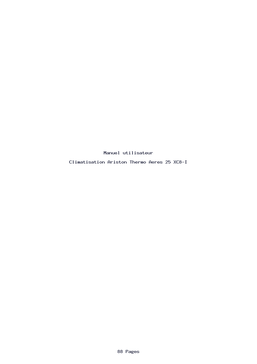 Page 1 de la notice Manuel utilisateur Ariston Thermo Aeres 25 XC8-I