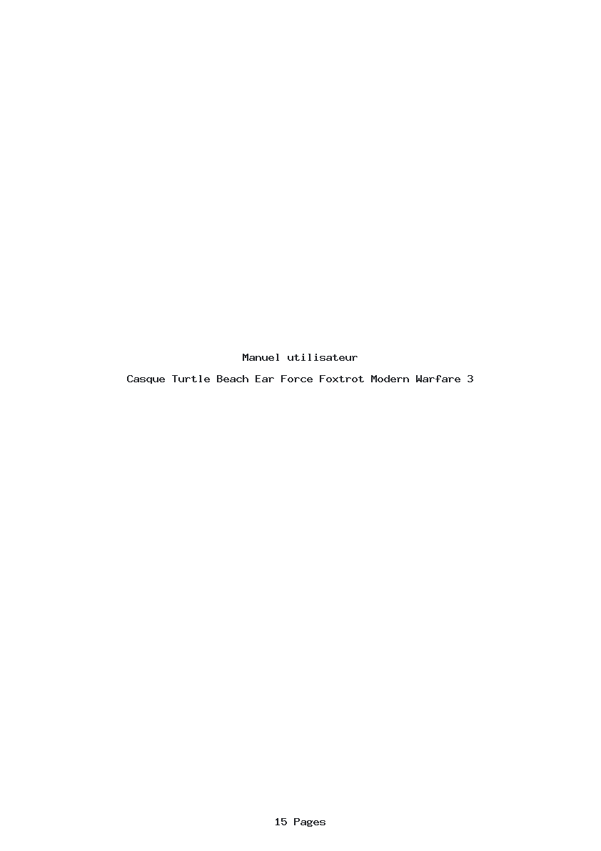 Page 1 de la notice Manuel utilisateur Turtle Beach Ear Force Foxtrot Modern Warfare 3