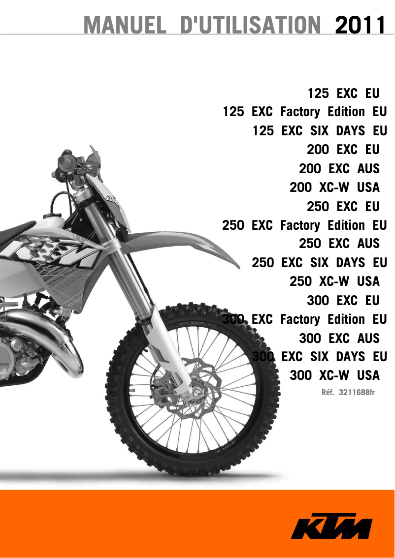 Página 1 del manual Manual de usuario KTM 200 EXC (2011)