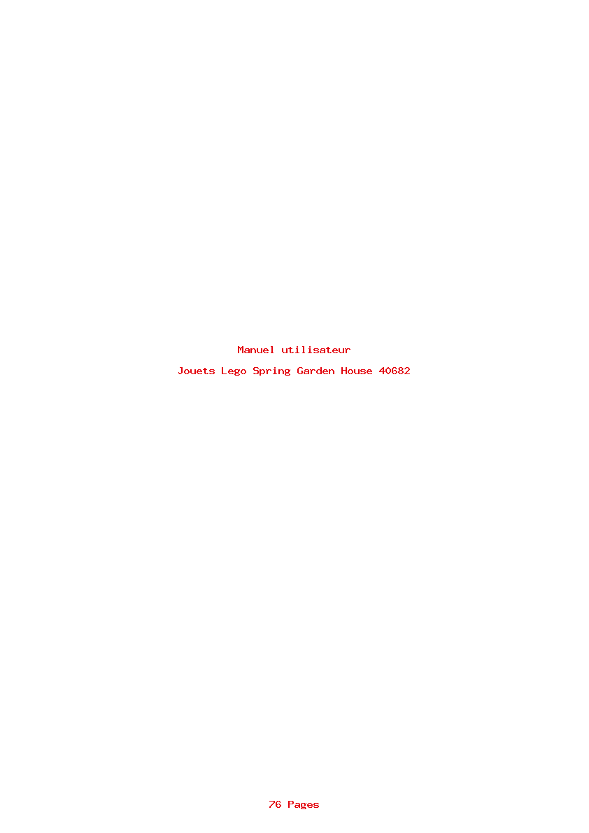 Page 1 de la notice Manuel utilisateur Lego Spring Garden House 40682
