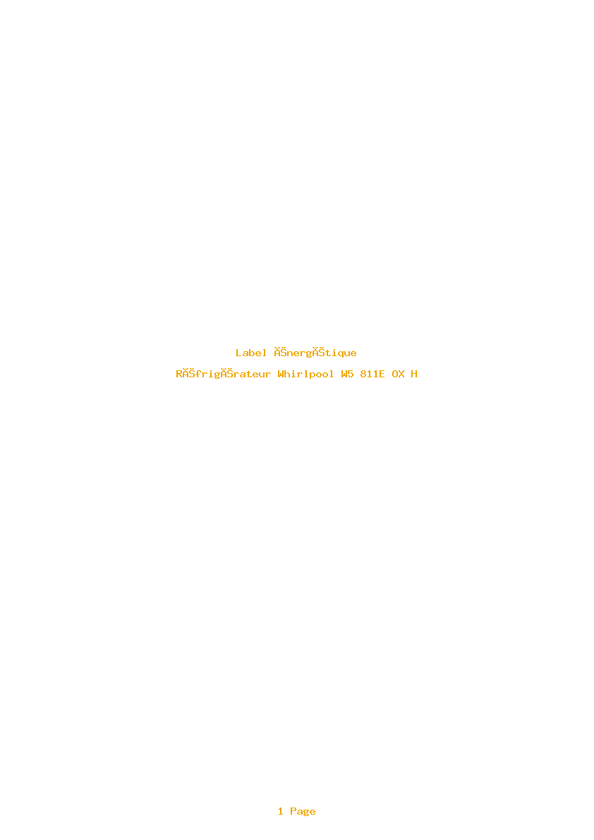 Image de la première page du manuel de l'appareil W5 811E OX H
