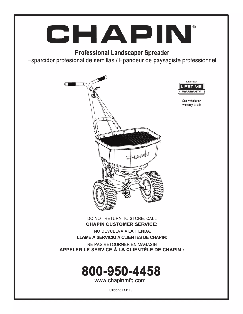 Page 1 de la notice Manuel utilisateur Chapin 8900A