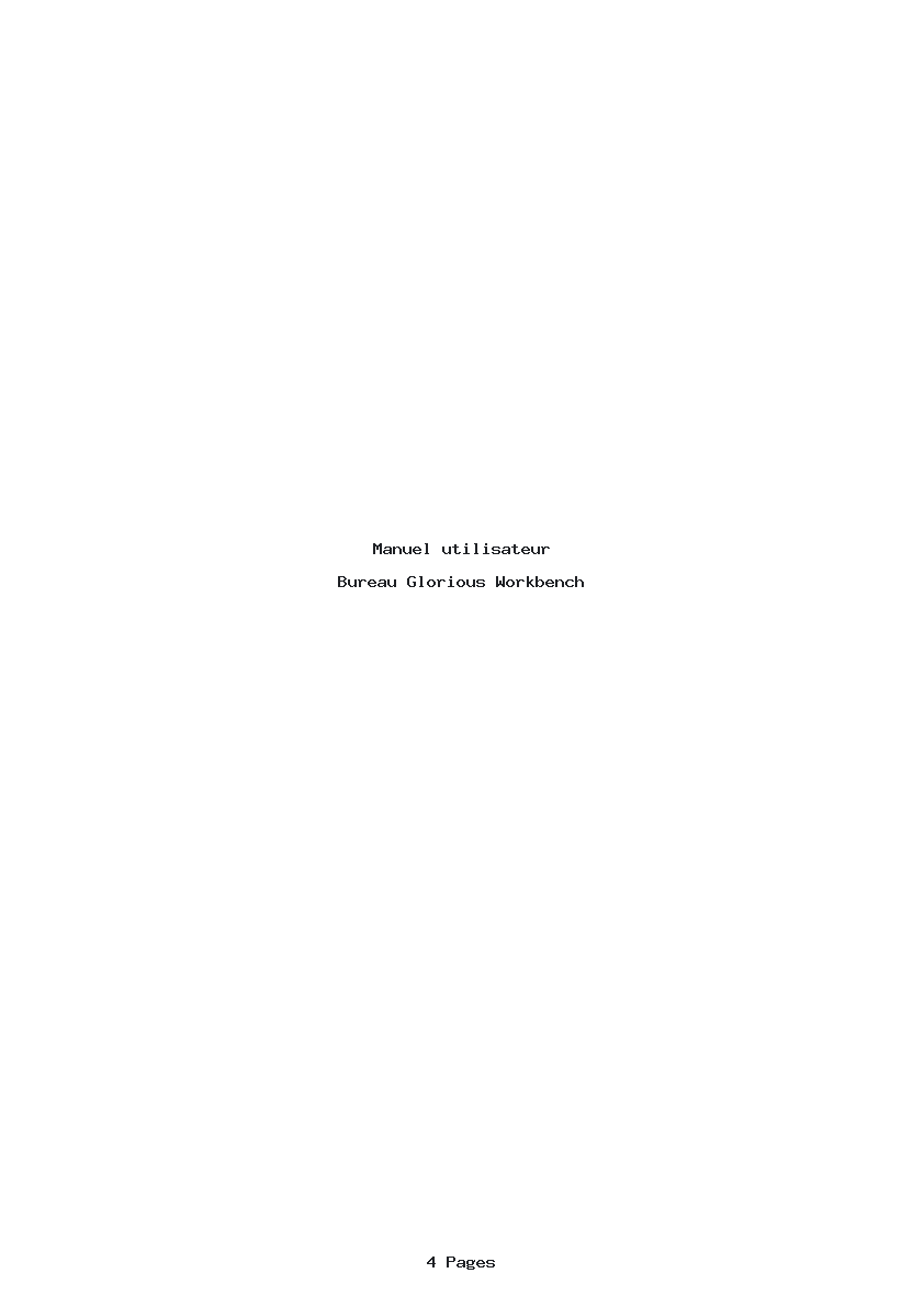 Page 1 de la notice Manuel utilisateur Glorious Workbench