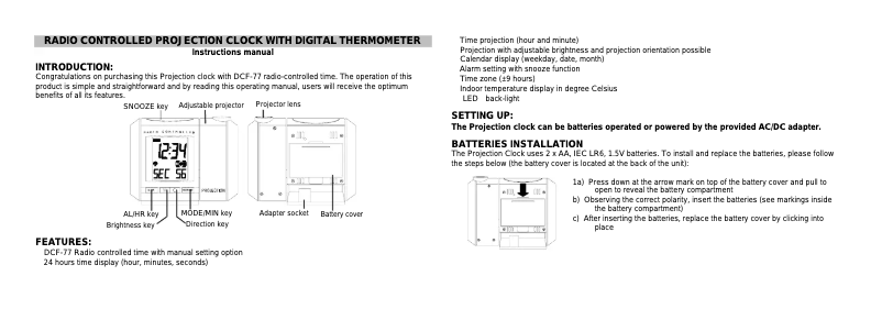 Page 1 de la notice Manuel utilisateur Techno Line WT 535