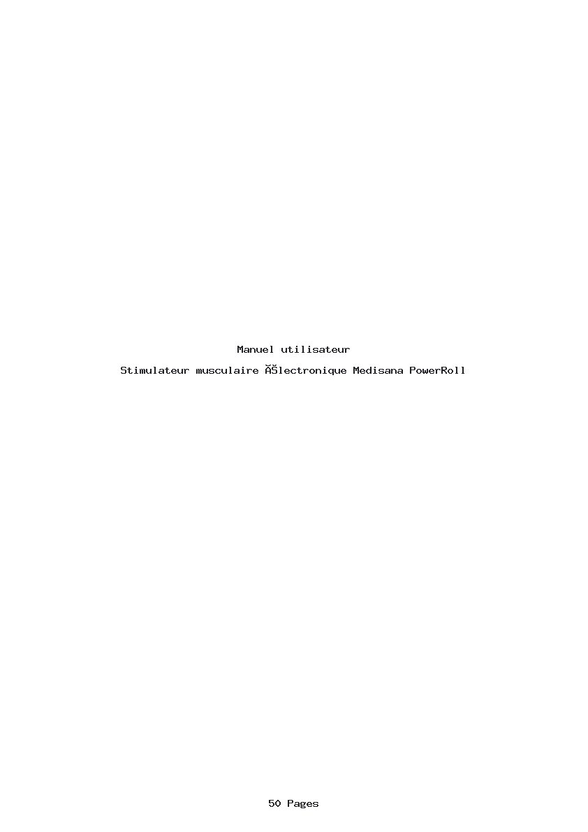 Page 1 de la notice Manuel utilisateur Medisana PowerRoll