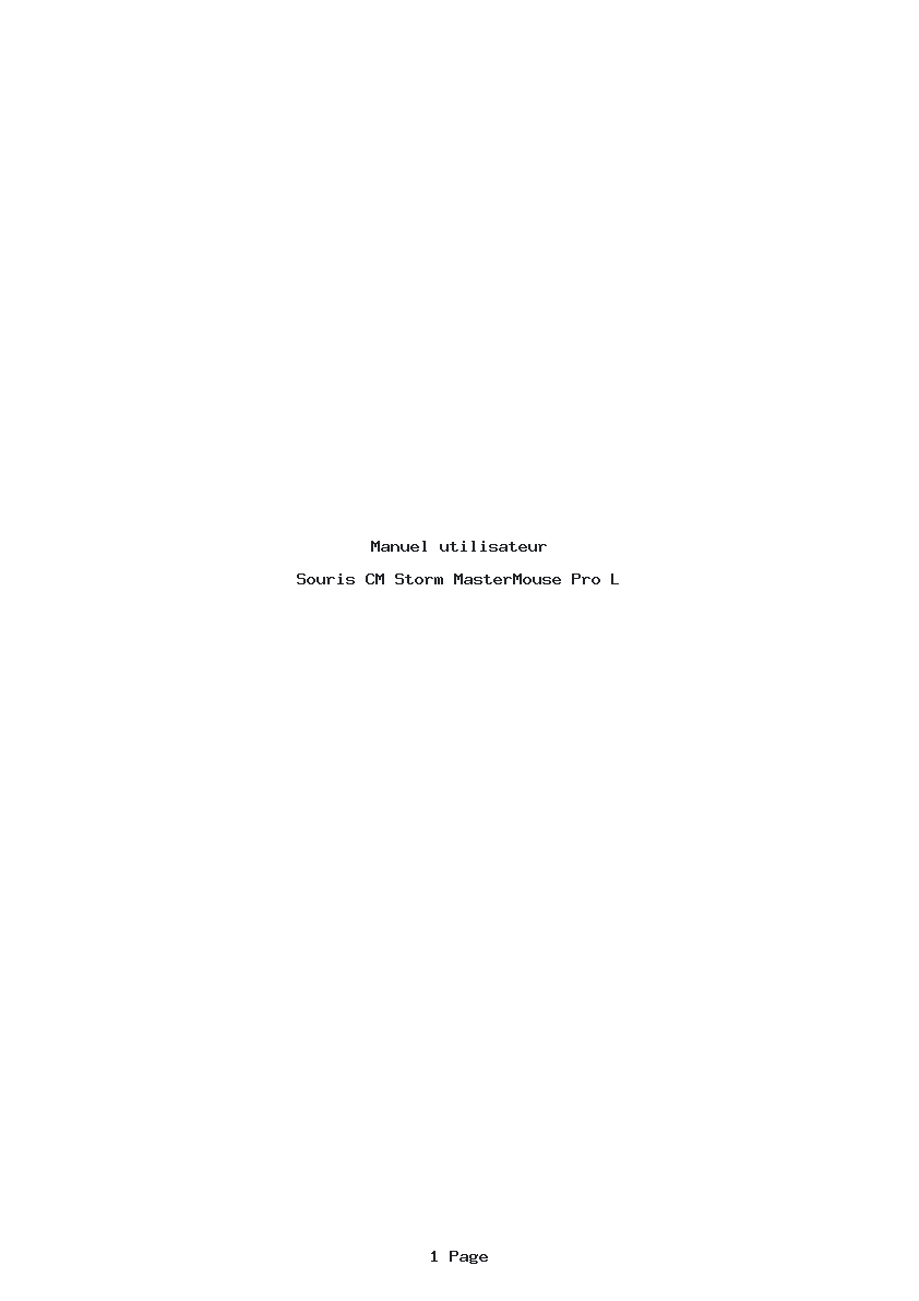 Page 1 de la notice Manuel utilisateur CM Storm MasterMouse Pro L