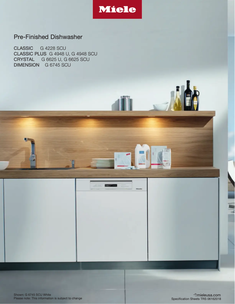 Página 1 del manual Ficha técnica Miele G 4948 SCU AM