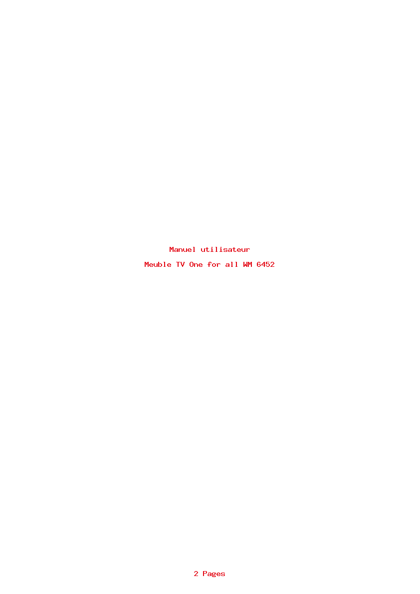 Page 1 de la notice Manuel utilisateur One for all WM 6452