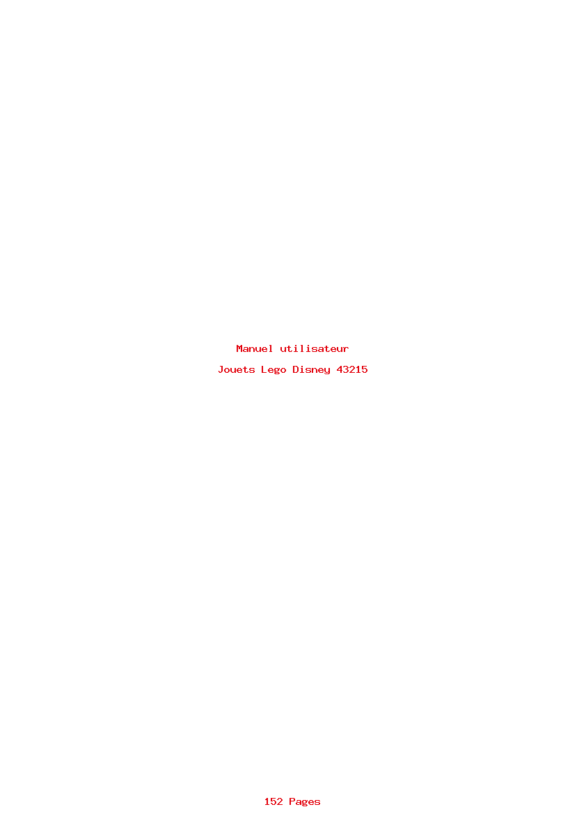 Page 1 de la notice Manuel utilisateur Lego Disney 43215