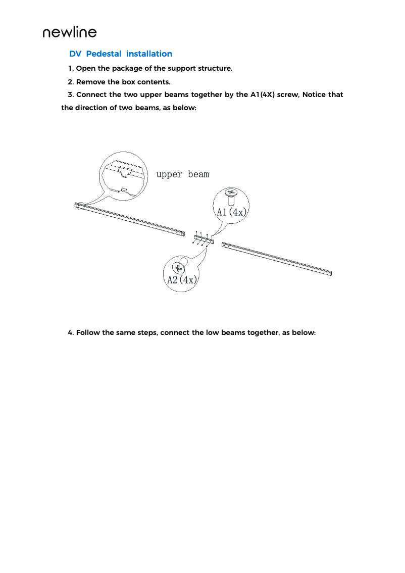 Page 1 de la notice Fiche technique Newline DV-12023H