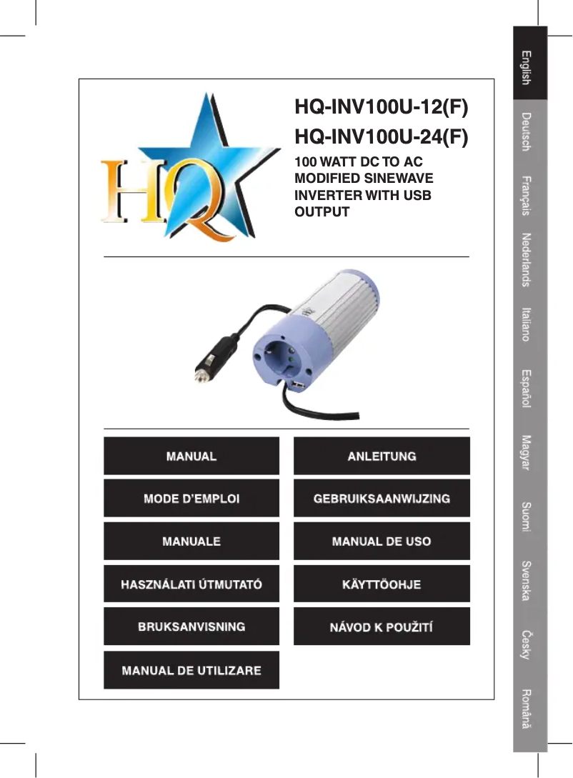 Page 1 de la notice Manuel utilisateur HQ HQ-INV100U-24