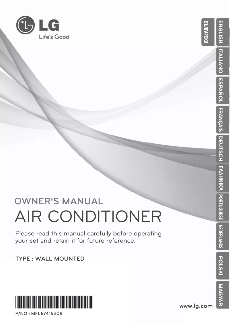 Page 1 of the manual User Manual LG P09RK-NSB-ART-COOL