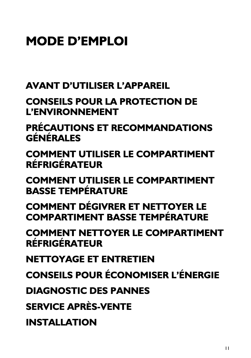 Page 1 de la notice Manuel utilisateur Whirlpool ARG 588/3