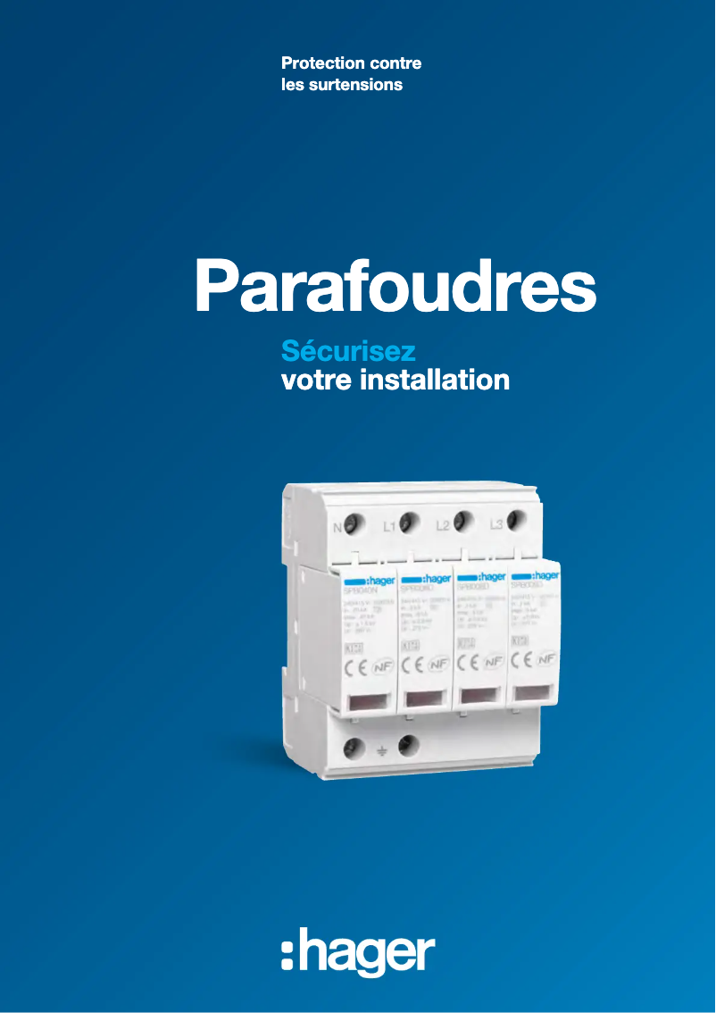 Page 1 of the manual Brochure Hager SPN240R