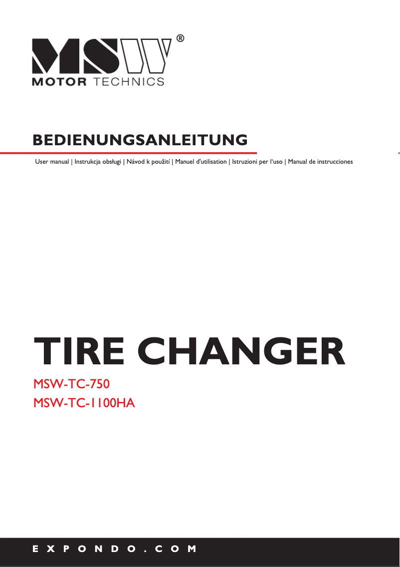 Page 1 de la notice Manuel utilisateur MSW MSW-TC-750