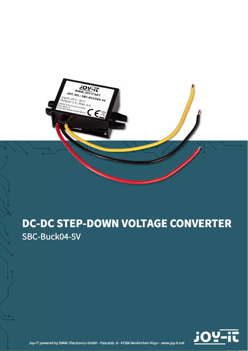 Page 1 de la notice Manuel utilisateur Joy-It SBC-Buck04-5V