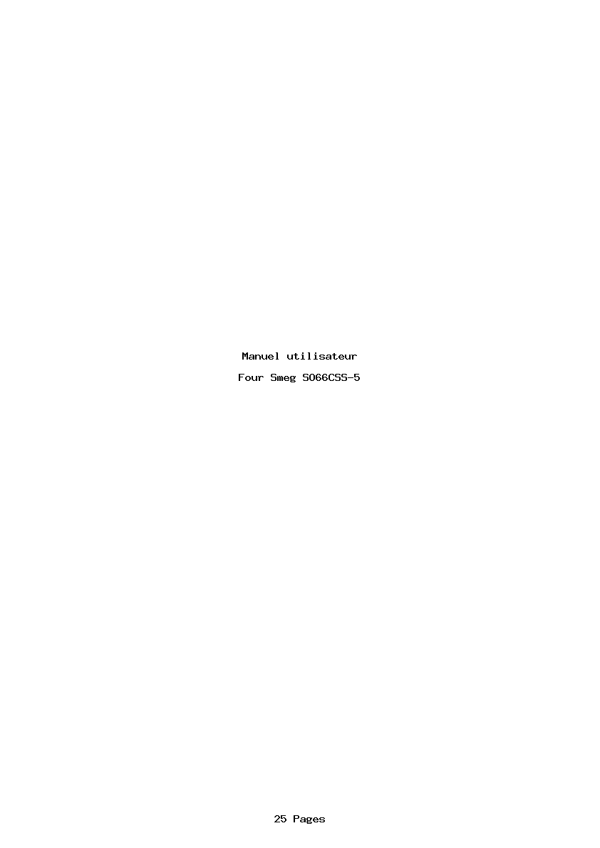 Page 1 de la notice Manuel utilisateur Smeg SO66CSS-5