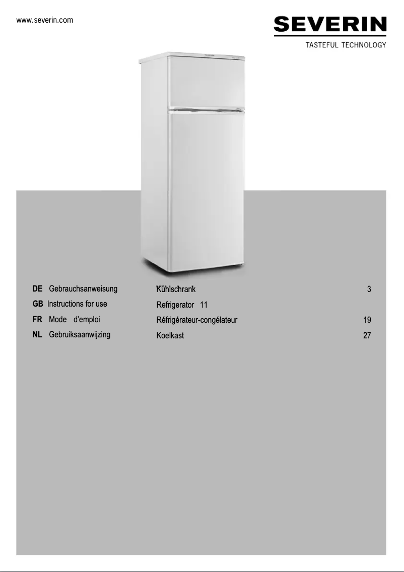 Page 1 de la notice Manuel utilisateur Severin KS 9786