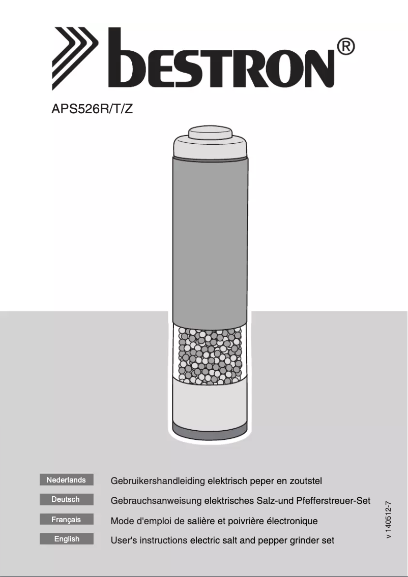 Page 1 de la notice Manuel utilisateur Bestron APS526Z