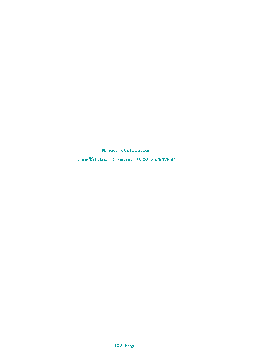 Page 1 de la notice Manuel utilisateur Siemens iQ300 GS36NVW3P