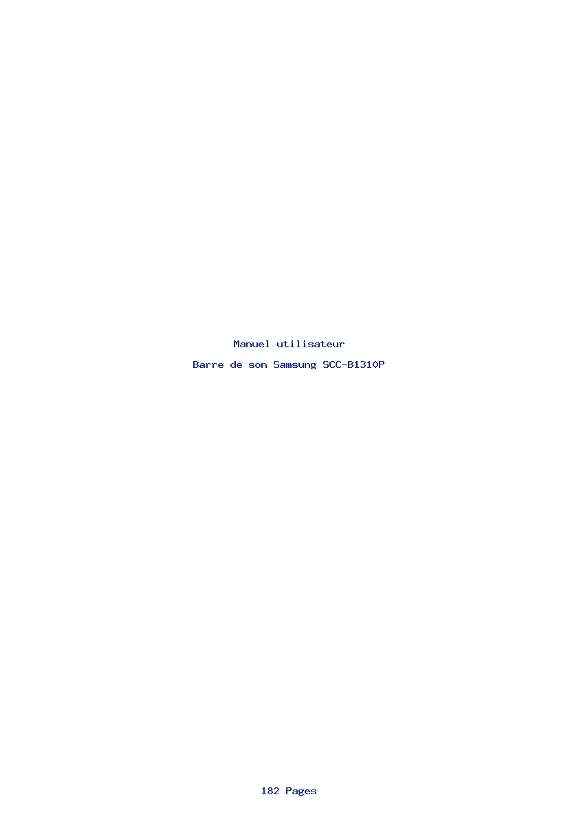 Page 1 de la notice Manuel utilisateur Samsung SCC-B1310P