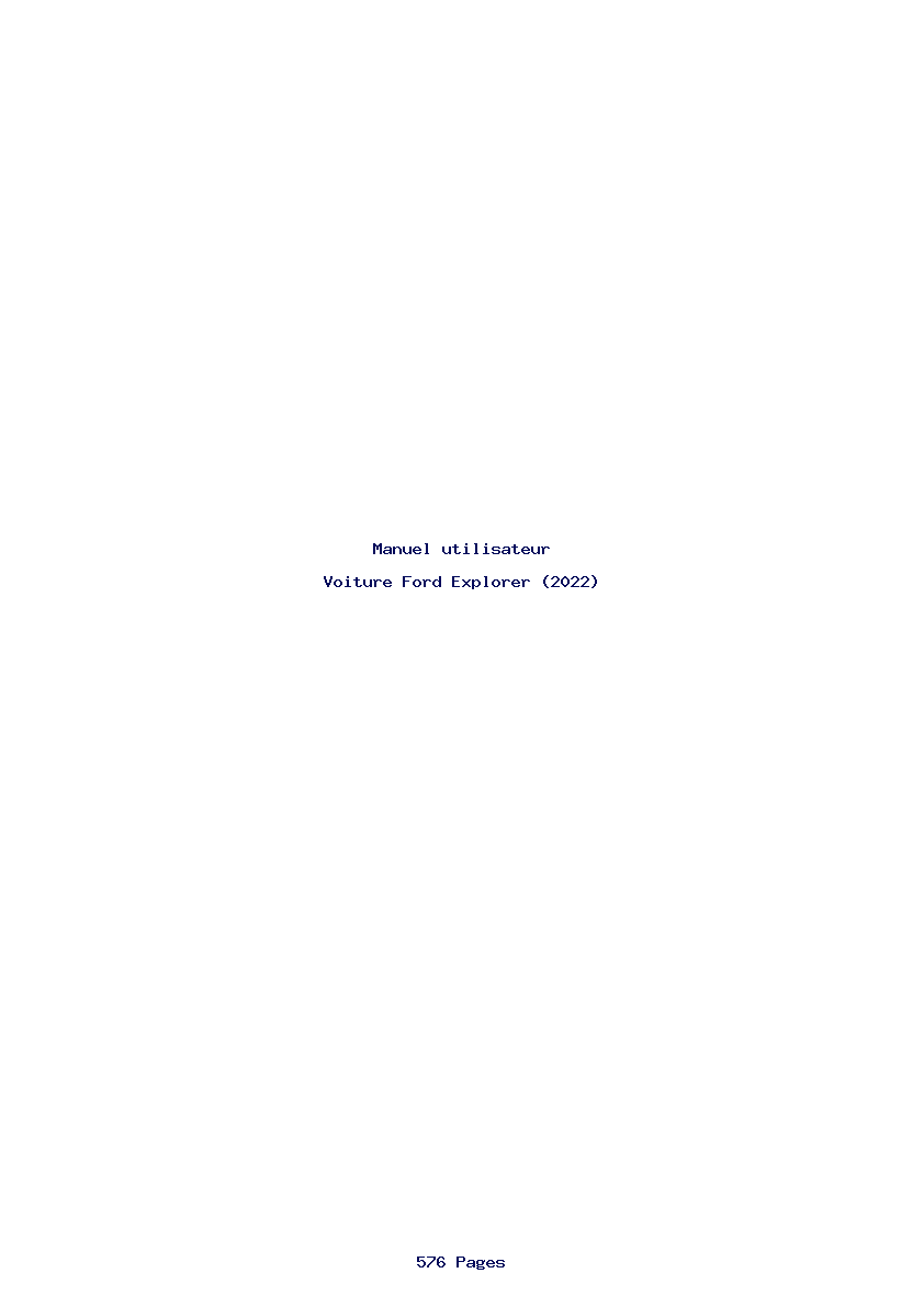 Page 1 de la notice Manuel utilisateur Ford Explorer (2022)