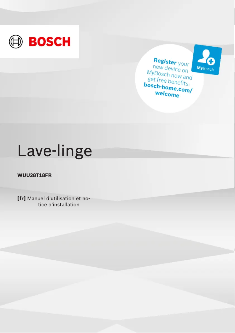 Page 1 de la notice Manuel utilisateur Bosch WUU28T18FR